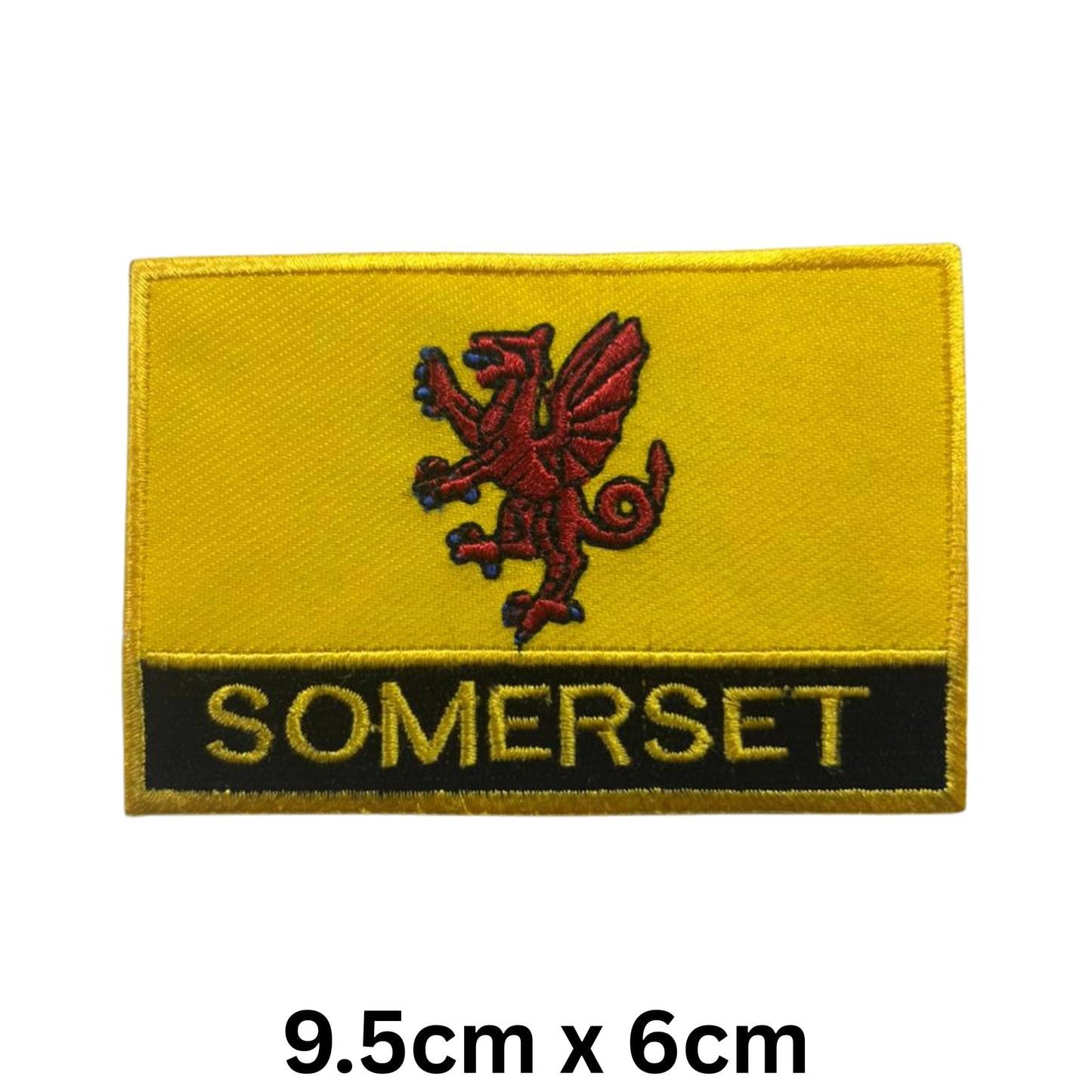 UK County Flag Patch 9.5cm x 6cm Embroidered Iron On/Sew On Badge Durable Fabric Applique for Jackets, Backpacks, Hats, and Clothing