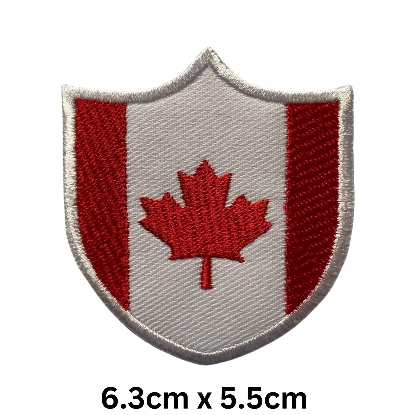 Canada Flag Embroidered Patches, Iron-On/Sew-On Applique, Shield, Round, Heart and Rectangle Flag Badges for Jackets, Bags, Uniforms, Various Sizes