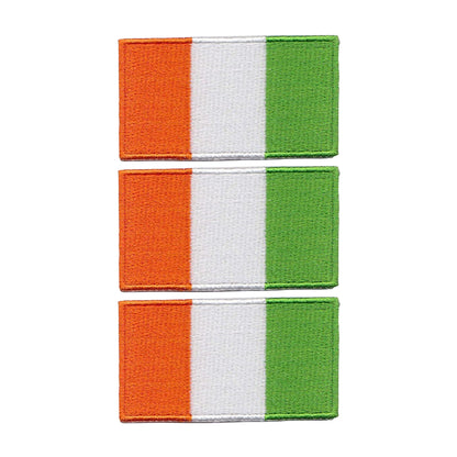 3 Pieces All Countries Flag Patches, 7×4 cm Embroidered Iron-On/Sew On National Flags, World Country Badge Appliques for Vest, Jacket, Backpack, Hat,(A-J)