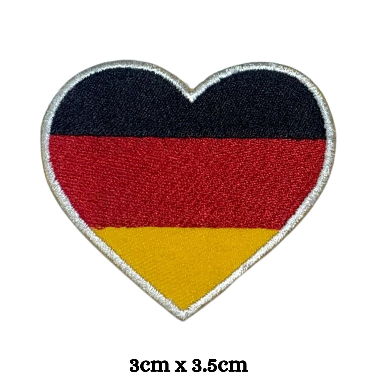 BeBuz Germany Flag Embroidered Patches, Iron-On/Sew-On Applique, Shield, Round, Heart and Rectangle Flag Badges for Jackets, Bags, Uniforms, Various Sizes