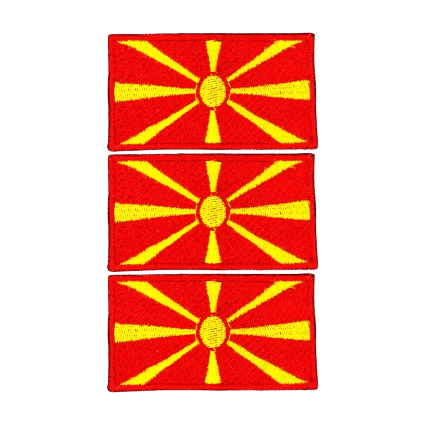 3 Pieces All Countries Flag Patches, 7×4 cm Embroidered Iron-On/Sew On National Flags, World Country Badge Appliques for Vest, Jacket, Backpack, Hat, (K-S)