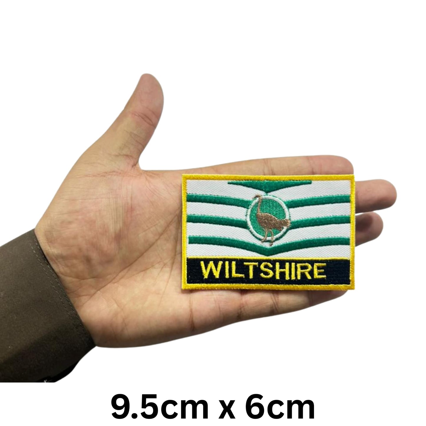 UK County Flag Patch 9.5cm x 6cm Embroidered Iron On/Sew On Badge Durable Fabric Applique for Jackets, Backpacks, Hats, and Clothing