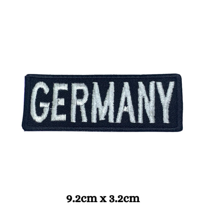 BeBuz Germany Flag Embroidered Patches, Iron-On/Sew-On Applique, Shield, Round, Heart and Rectangle Flag Badges for Jackets, Bags, Uniforms, Various Sizes
