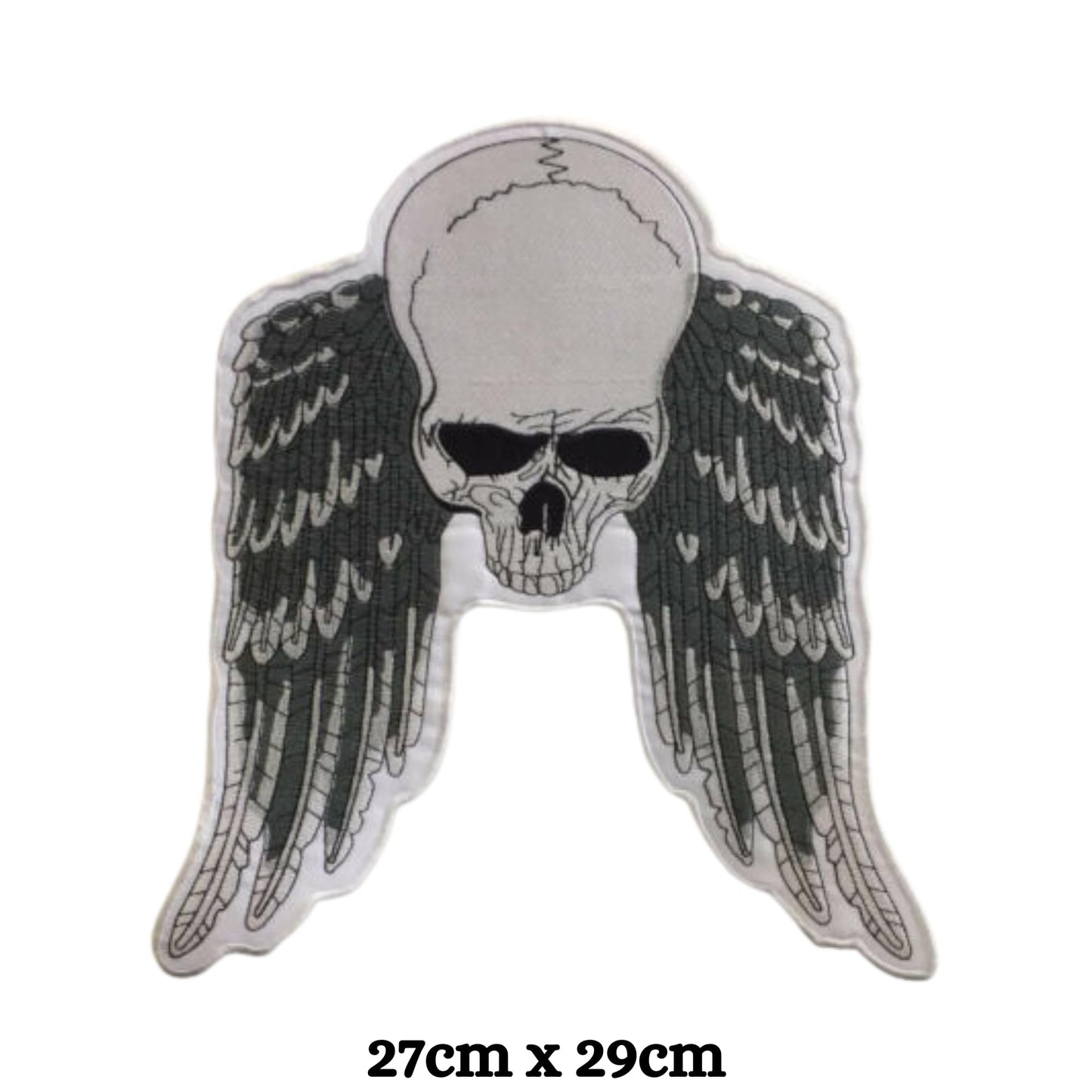 Skull with Wings Embroidery Iron-On Patches for Clothing Sew-On Applique for DIY Crafts Denim Jackets Jeans Backpacks