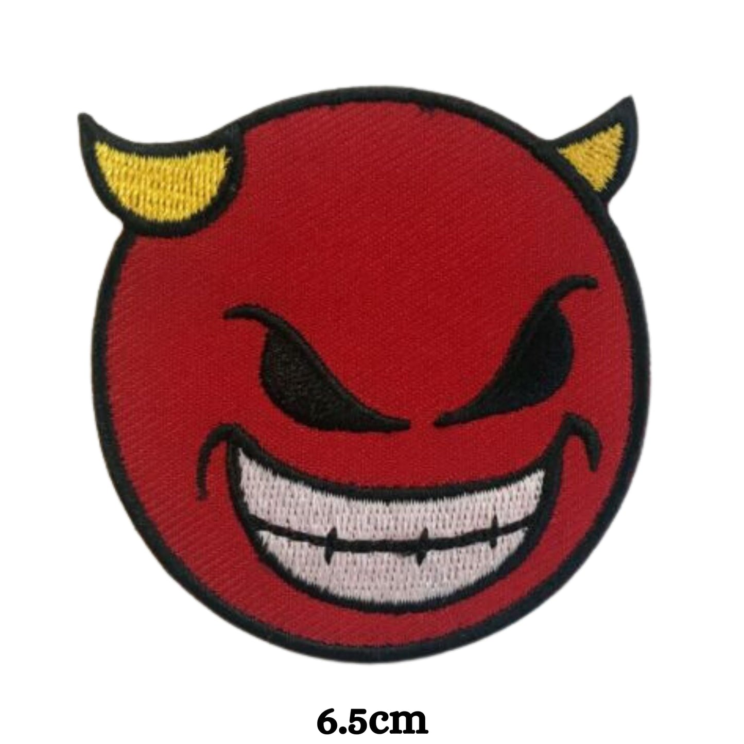 Devil Emoji Embroidery Iron-On Patches for Clothing Sew-On Applique for DIY Crafts Denim Jackets Jeans Backpacks