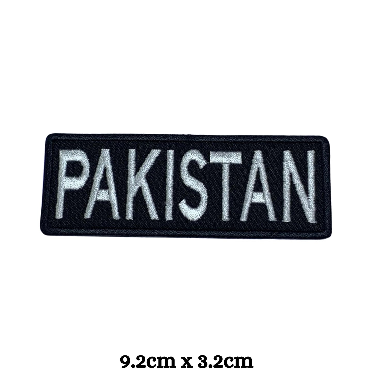 Pakistan Flag Embroidered Patch Set, Iron-On or Sew-On Applique Badges, Rectangle Shield Round Heart Shapes, for Jackets, Backpacks, Hats, Uniforms and Various Sizes