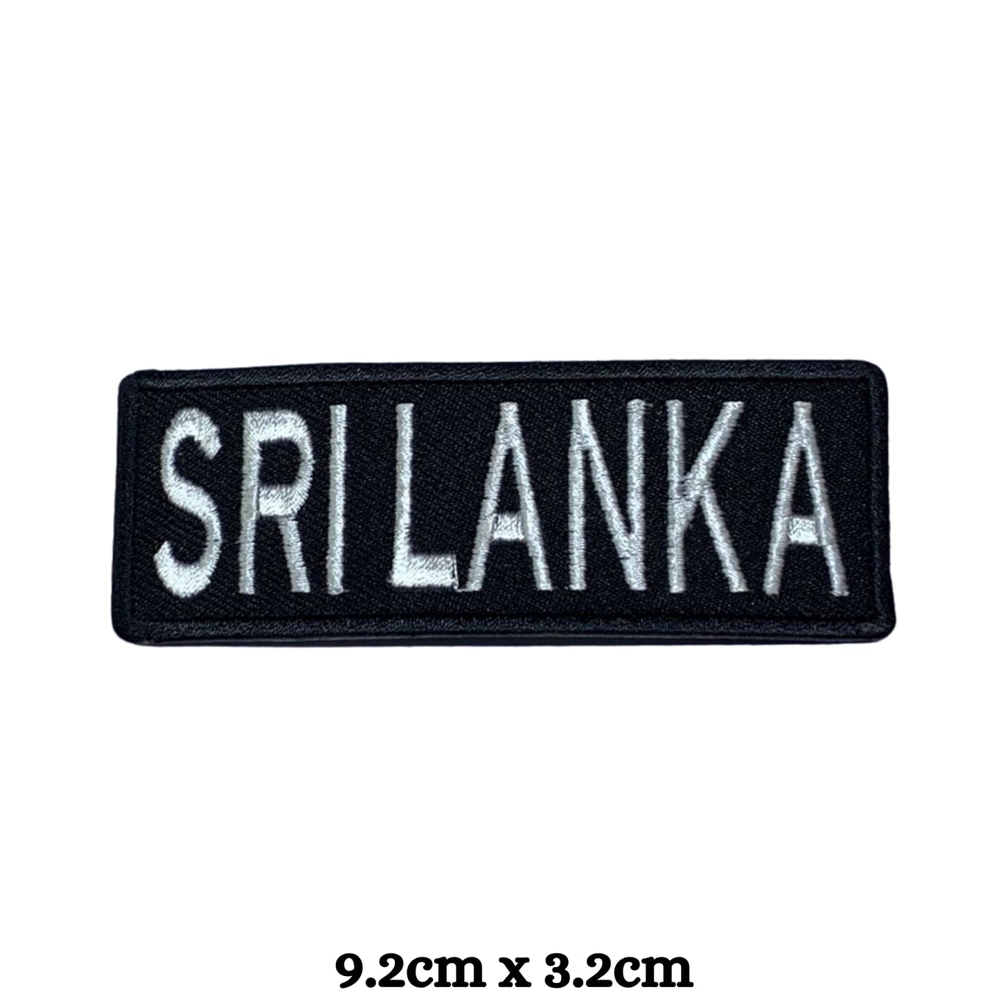 Sri Lanka Flag Embroidered Patch Set, Iron-On or Sew-On Applique Badges, Rectangle Shield Round Heart Shapes, for Jackets, Backpacks, Hats, Uniforms and Various Sizes