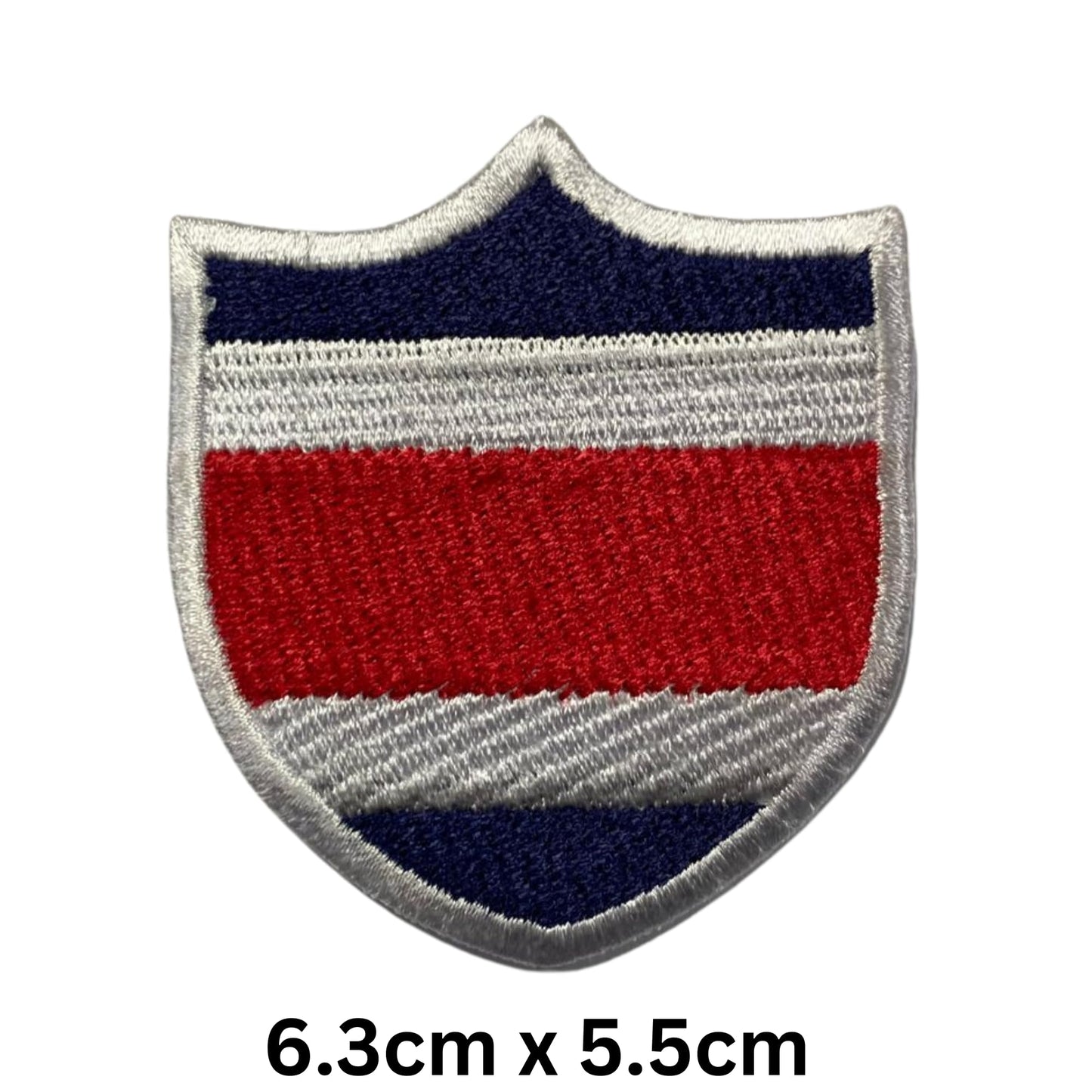 Costa Rica Flag Embroidered Patch Set, Iron-On or Sew-On Applique Badges, Rectangle Shield Round Heart Shapes, for Jackets, Backpacks, Hats, Uniforms and Various Sizes
