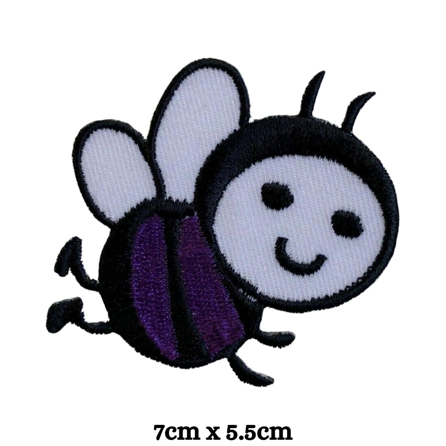 Bee Face Embroidery Iron-On Patches for Clothing Sew-On Applique for DIY Crafts Denim Jackets Jeans Backpacks