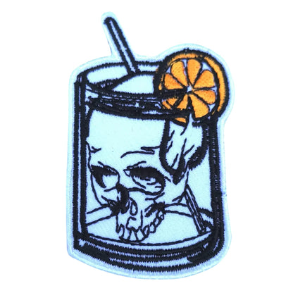 Summer Drink Embroidery Iron-On Patches for Clothing Sew-On Applique for DIY Crafts Denim Jackets Jeans Backpacks