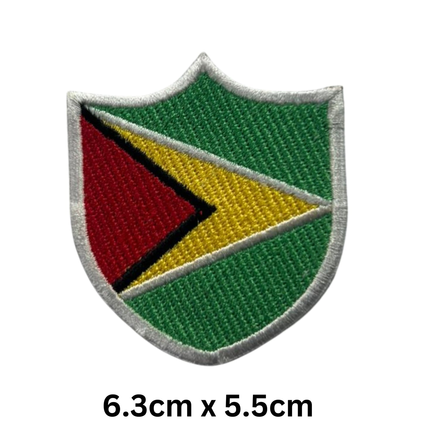 Guyana Flag Embroidered Patch Set, Iron-On or Sew-On Applique Badges, Rectangle Shield Round Heart Shapes, for Jackets, Backpacks, Hats, Uniforms and Various Sizes