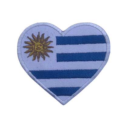 Uruguay Flag Embroidered Patches, Iron-On/Sew-On Applique, Shield, Round, Heart and Rectangle Flag Badges for Jackets, Bags, Uniforms, Various Sizes
