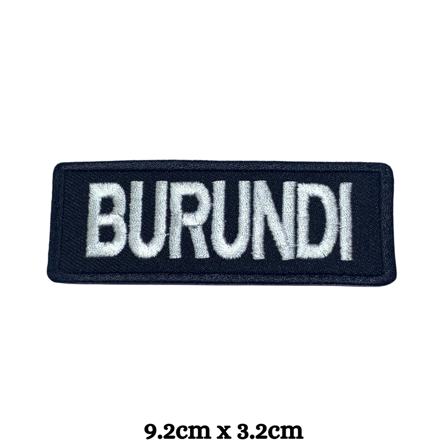 Burundi Flag Embroidered Patch Set, Iron-On or Sew-On Applique Badges, Rectangle Shield Round Heart Shapes, for Jackets, Backpacks, Hats, Uniforms and Various Sizes