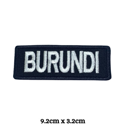 Burundi Flag Embroidered Patch Set, Iron-On or Sew-On Applique Badges, Rectangle Shield Round Heart Shapes, for Jackets, Backpacks, Hats, Uniforms and Various Sizes