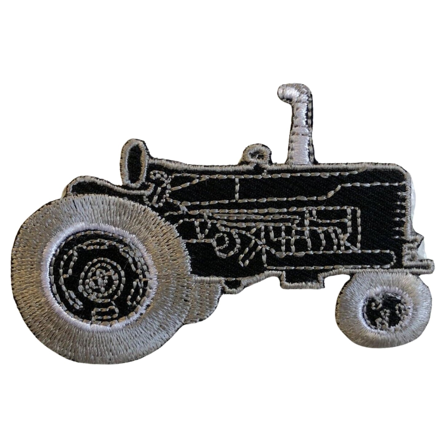Black Tractor Farming Embroidery Iron-On Patches for Clothing Sew-On Applique for DIY Crafts Denim Jackets Jeans Backpacks