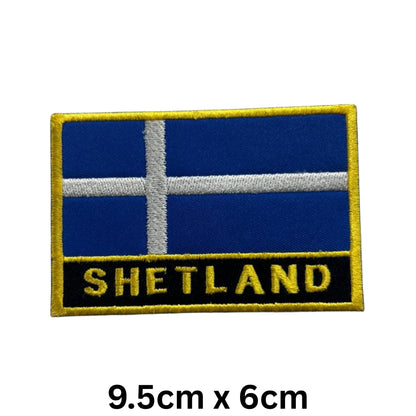 UK County Flag Patch 9.5cm x 6cm Embroidered Iron On/Sew On Badge Durable Fabric Applique for Jackets, Backpacks, Hats, and Clothing
