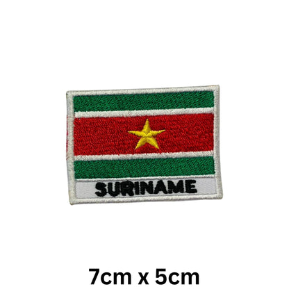 National Country Flag Iron On Patch, Set of 3, Embroidered Fabric Applique, 7cm x 5cm, Rectangular, United Kingdom Theme, for Jackets, Bags, Hats and Crafts (A-J)