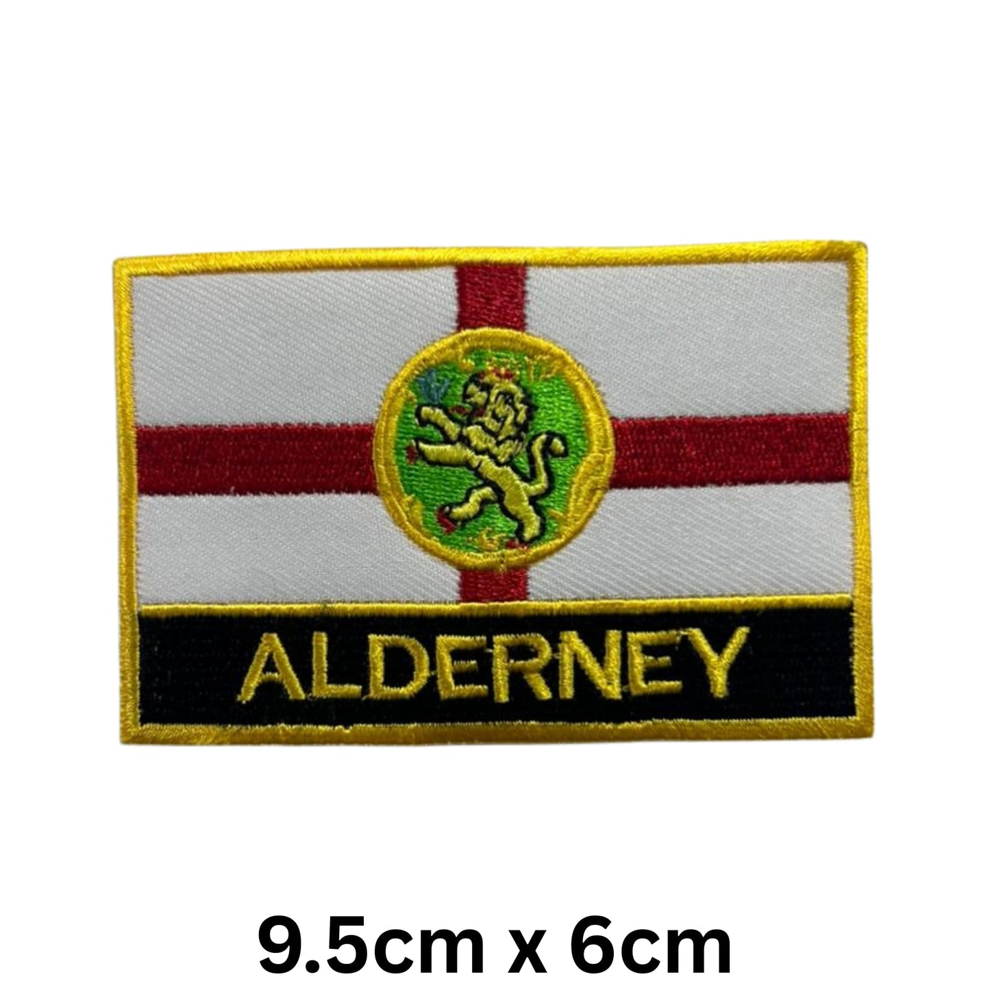 UK County Flag Patch 9.5cm x 6cm Embroidered Iron On/Sew On Badge Durable Fabric Applique for Jackets, Backpacks, Hats, and Clothing