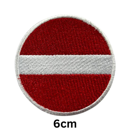 Latvia Flag Embroidered Patch Set, Iron-On or Sew-On Applique Badges, Rectangle Shield Round Heart Shapes, for Jackets, Backpacks, Hats, Uniforms and Various Sizes