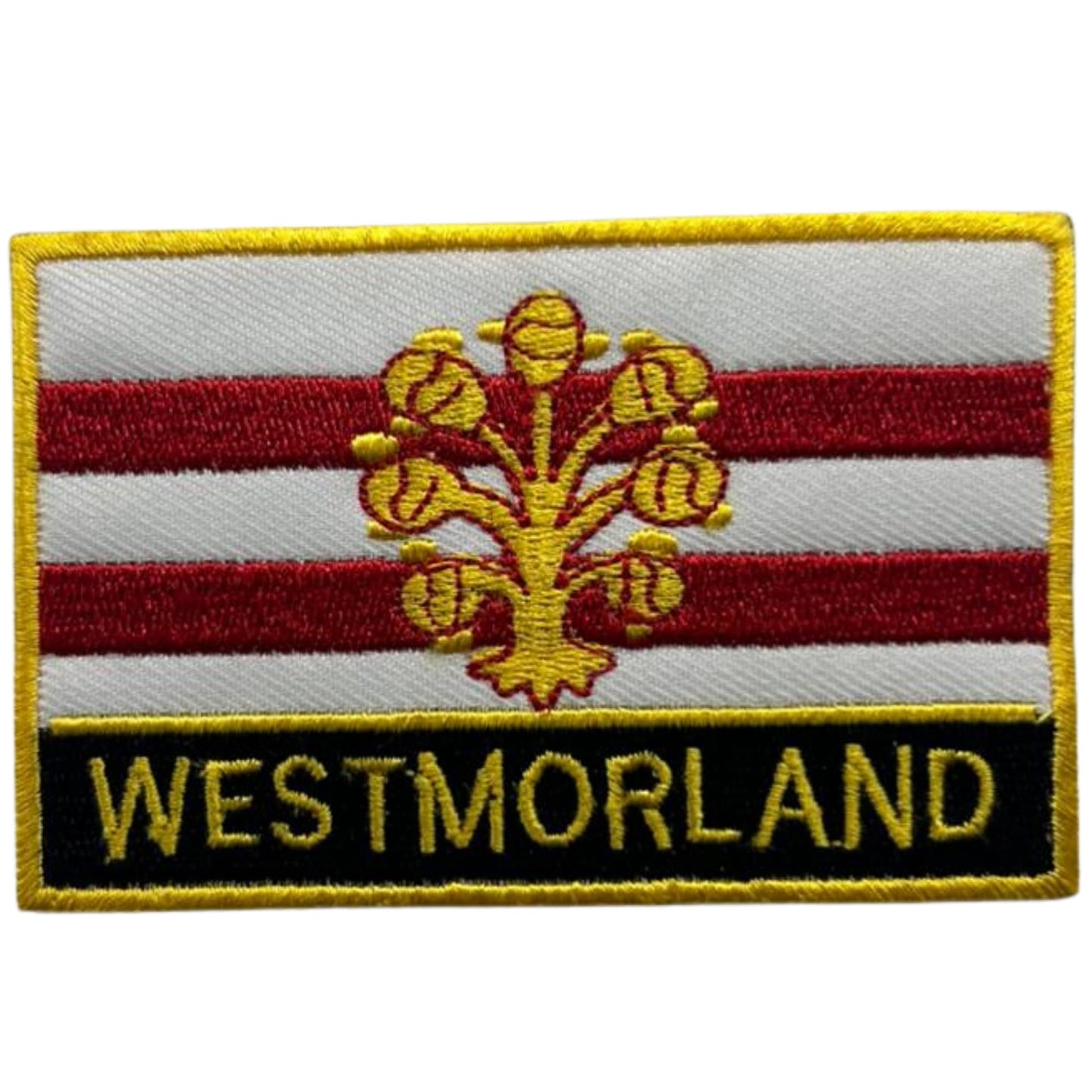UK County Flag Patch 9.5cm x 6cm Embroidered Iron On/Sew On Badge Durable Fabric Applique for Jackets, Backpacks, Hats, and Clothing