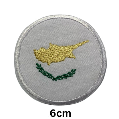 Cyprus Flag Embroidered Patch Set, Iron-On or Sew-On Applique Badges, Rectangle Shield Round Heart Shapes, for Jackets, Backpacks, Hats, Uniforms and Various Sizes