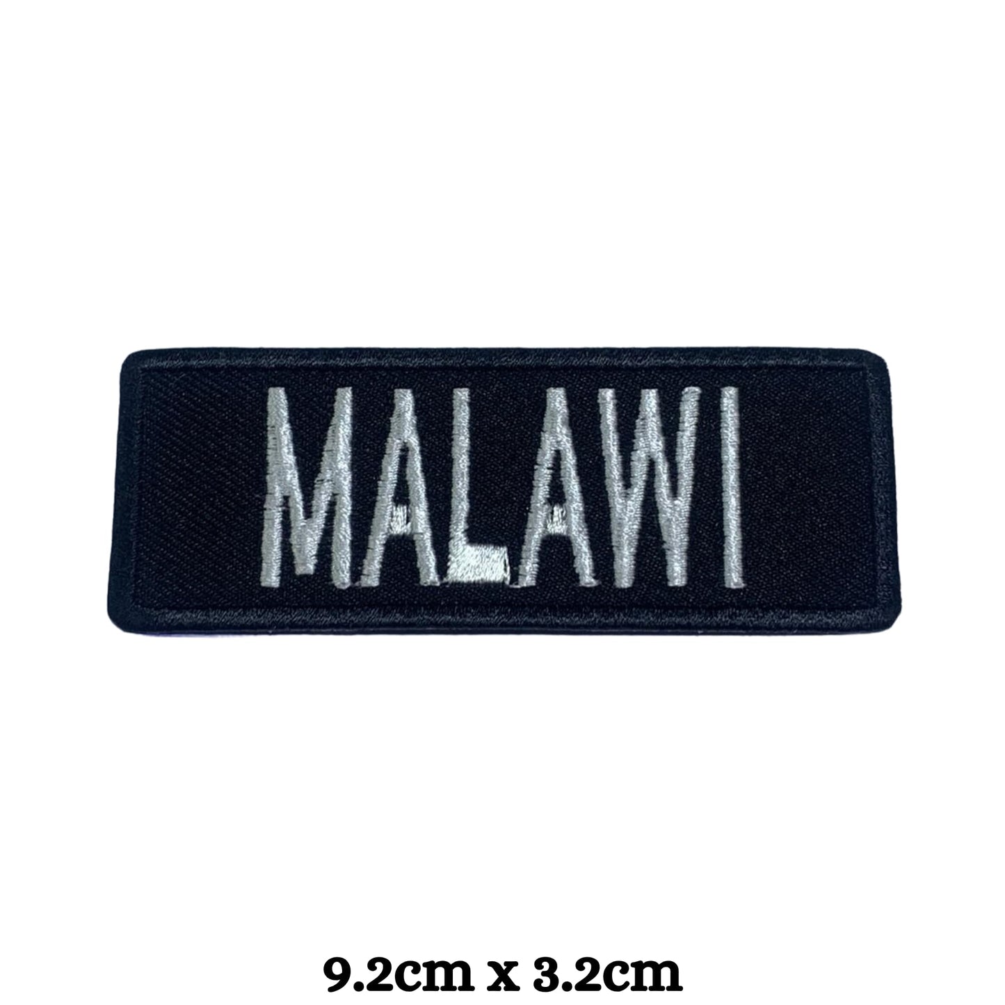 Malawi Flag Embroidered Patch Set, Iron-On or Sew-On Applique Badges, Rectangle Shield Round Heart Shapes, for Jackets, Backpacks, Hats, Uniforms and Various Sizes