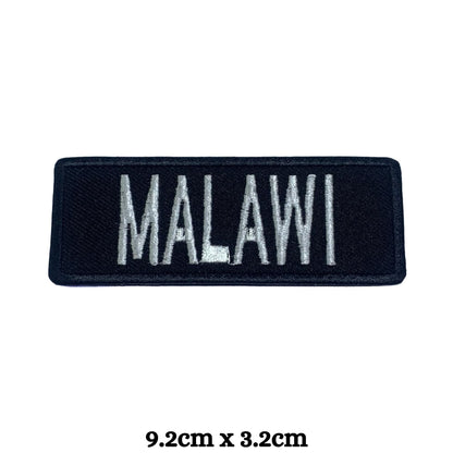 Malawi Flag Embroidered Patch Set, Iron-On or Sew-On Applique Badges, Rectangle Shield Round Heart Shapes, for Jackets, Backpacks, Hats, Uniforms and Various Sizes