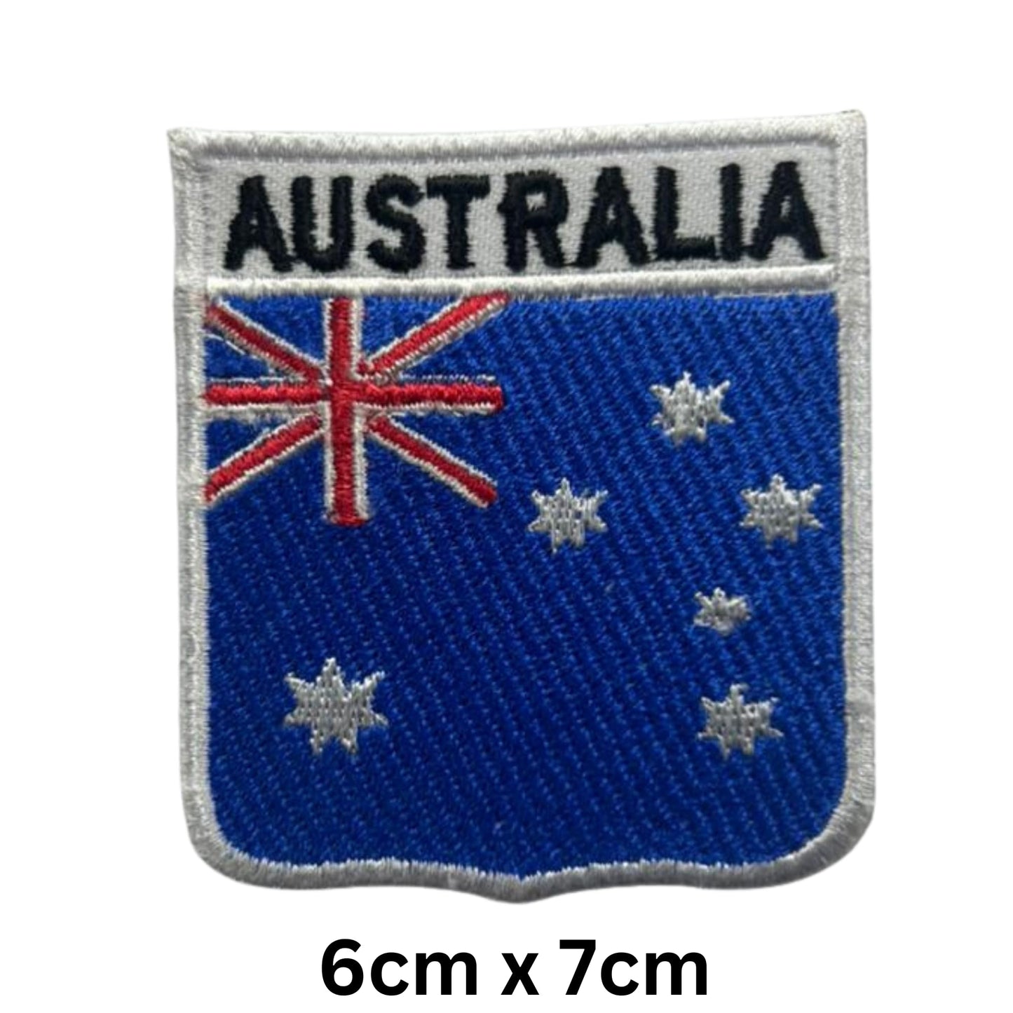 Australia Flag Embroidered Patches, Iron-On/Sew-On Applique, Shield, Round, Heart and Rectangle Flag Badges for Jackets, Bags, Uniforms, Various Sizes