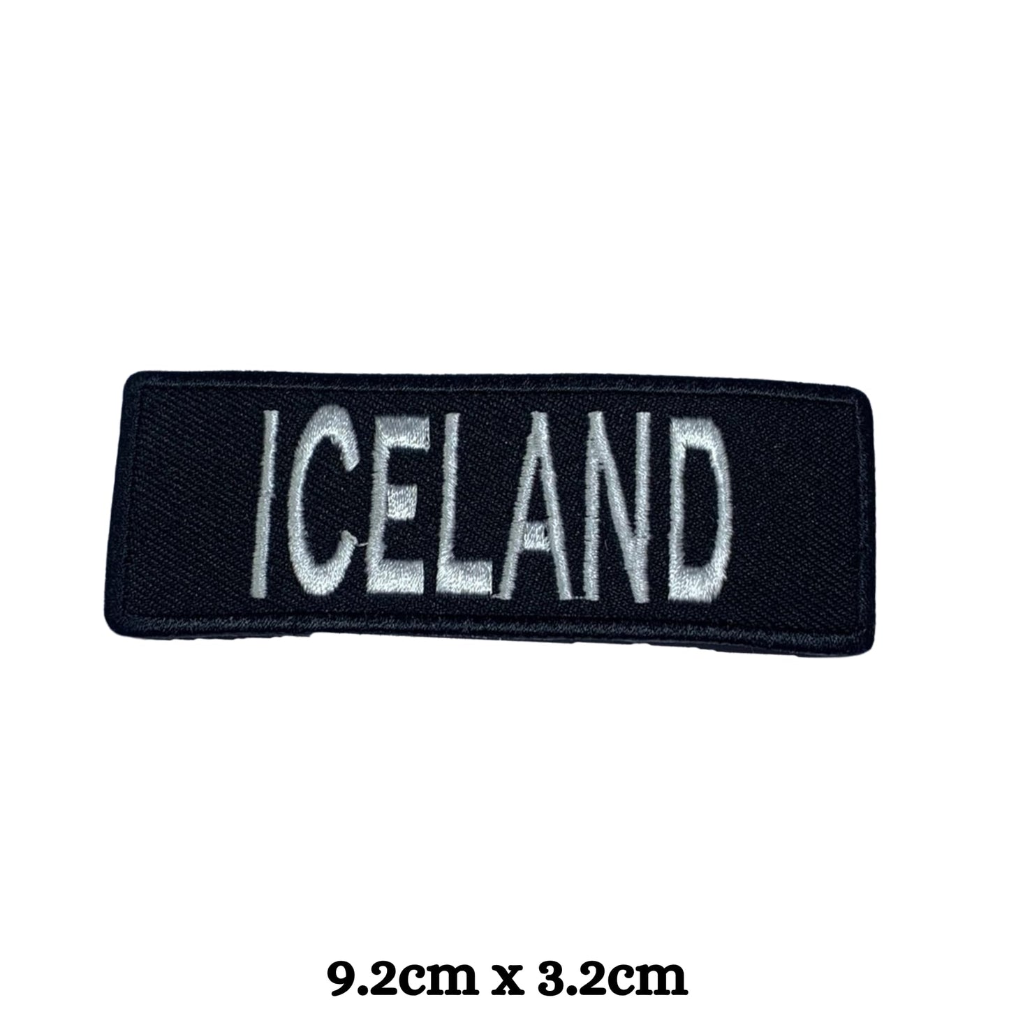 Iceland Flag Embroidered Patch Set, Iron-On or Sew-On Applique Badges, Rectangle Shield Round Heart Shapes, for Jackets, Backpacks, Hats, Uniforms and Various Sizes