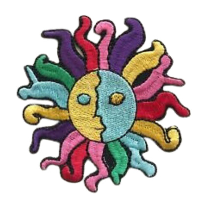 Rainbow Sun Embroidery Iron-On Patches for Clothing Sew-On Applique for DIY Crafts Denim Jackets Jeans Backpacks