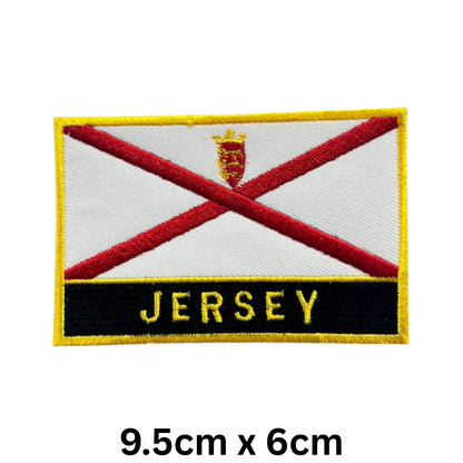 UK County Flag Patch 9.5cm x 6cm Embroidered Iron On/Sew On Badge Durable Fabric Applique for Jackets, Backpacks, Hats, and Clothing