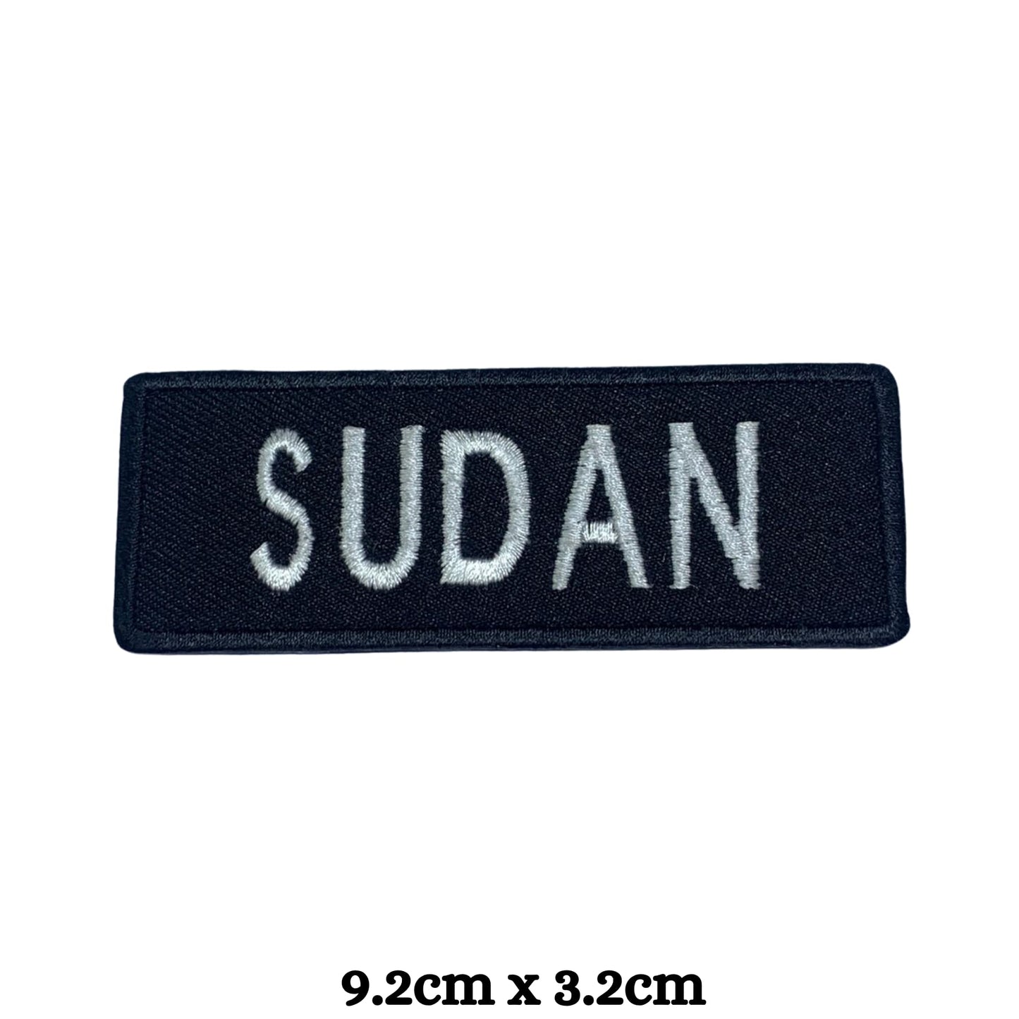 Sudan Flag Embroidered Patch Set, Iron-On or Sew-On Applique Badges, Rectangle Shield Round Heart Shapes, for Jackets, Backpacks, Hats, Uniforms and Various Sizes