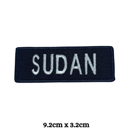 Sudan Flag Embroidered Patch Set, Iron-On or Sew-On Applique Badges, Rectangle Shield Round Heart Shapes, for Jackets, Backpacks, Hats, Uniforms and Various Sizes