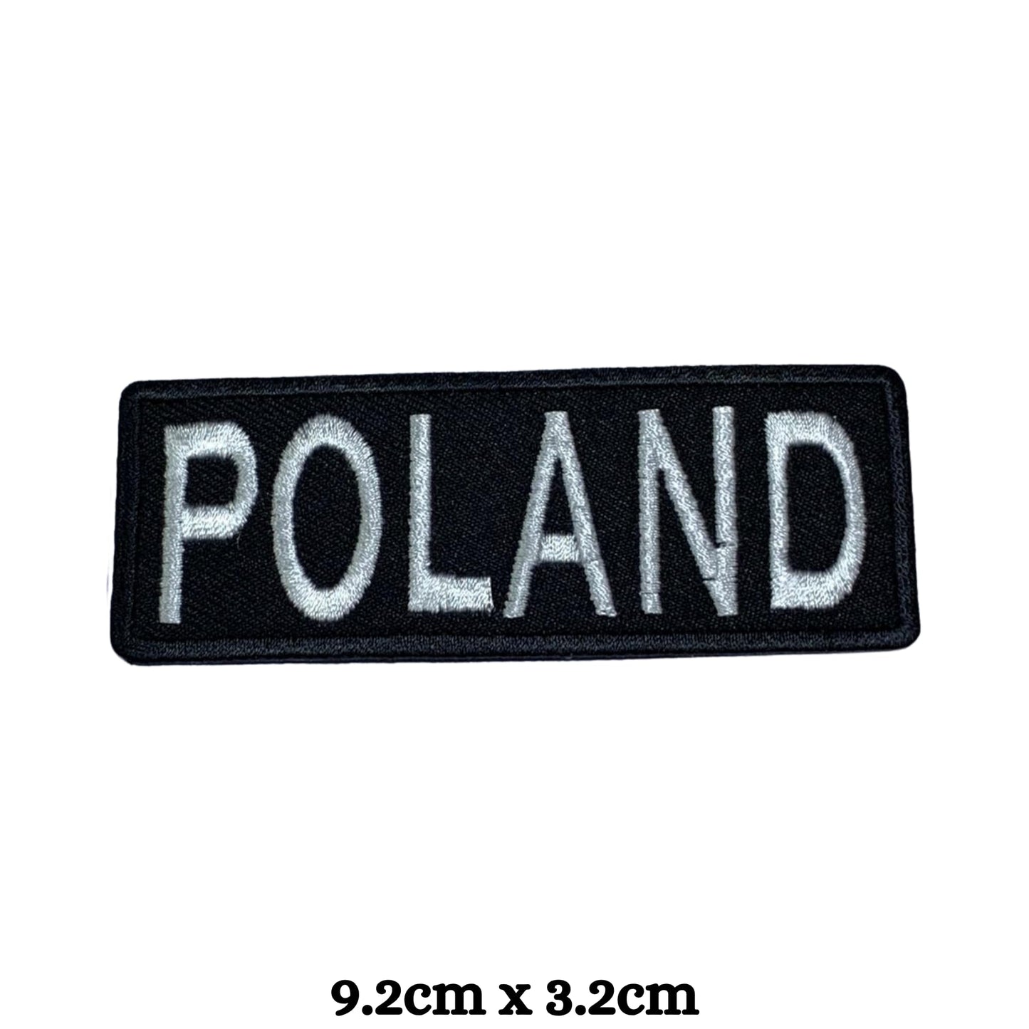 BeBuz Poland Flag Embroidered Patches, Iron-On/Sew-On Applique, Shield, Round, Heart and Rectangle Flag Badges for Jackets, Bags, Uniforms, Various Sizes