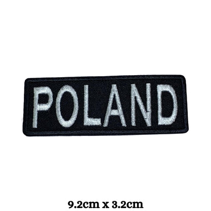 BeBuz Poland Flag Embroidered Patches, Iron-On/Sew-On Applique, Shield, Round, Heart and Rectangle Flag Badges for Jackets, Bags, Uniforms, Various Sizes