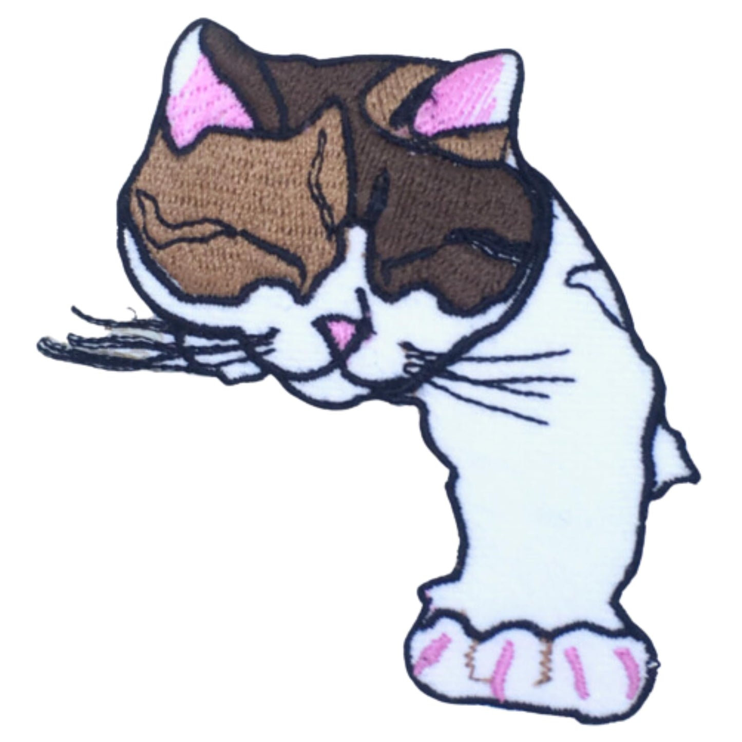 Sleeping Cat Embroidery Iron-On Patches for Clothing Sew-On Applique for DIY Crafts Denim Jackets Jeans Backpacks