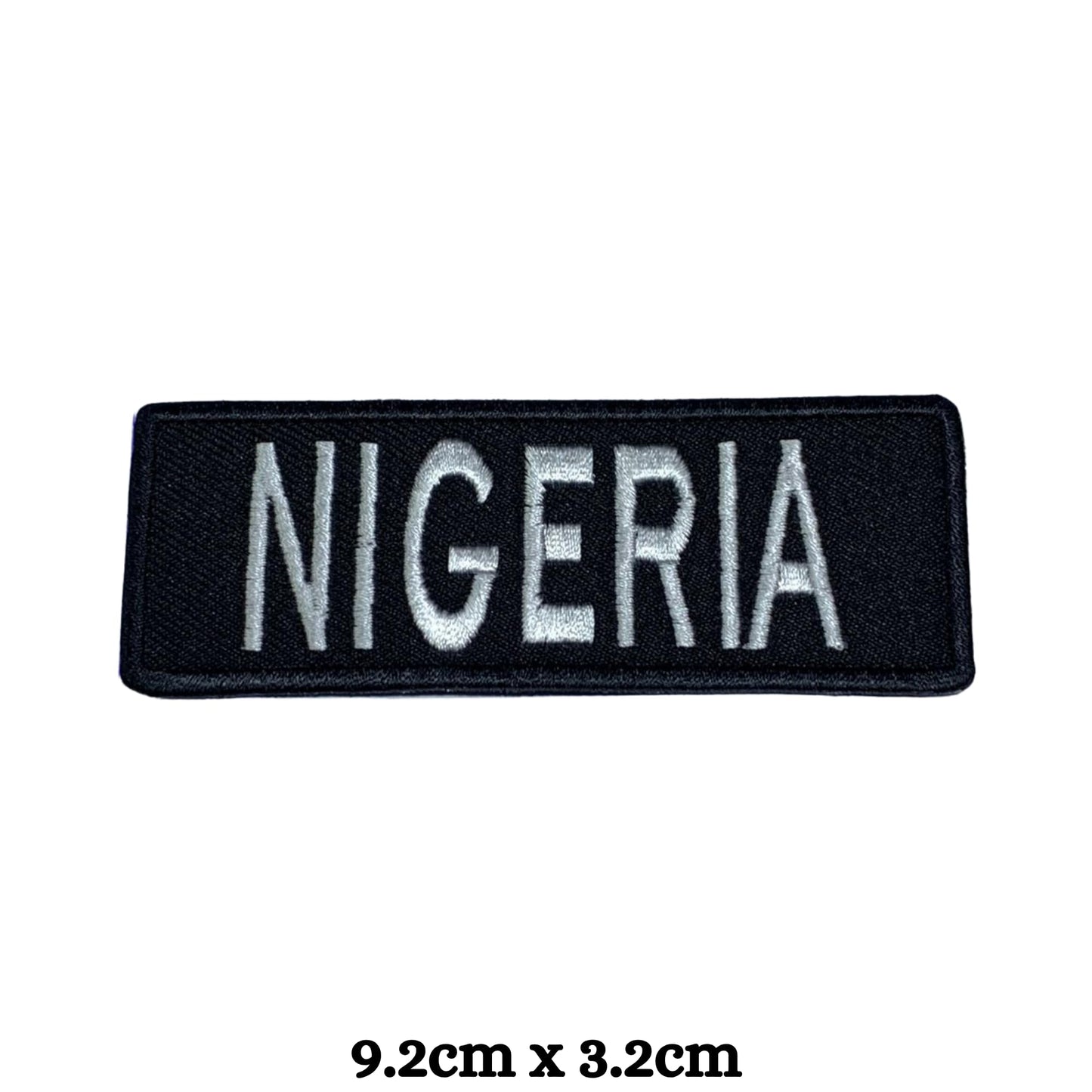 Nigeria Flag Embroidered Patch Set, Iron-On or Sew-On Applique Badges, Rectangle Shield Round Heart Shapes, for Jackets, Backpacks, Hats, Uniforms and Various Sizes