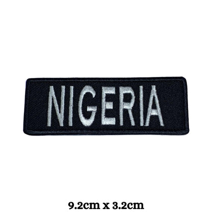 Nigeria Flag Embroidered Patch Set, Iron-On or Sew-On Applique Badges, Rectangle Shield Round Heart Shapes, for Jackets, Backpacks, Hats, Uniforms and Various Sizes