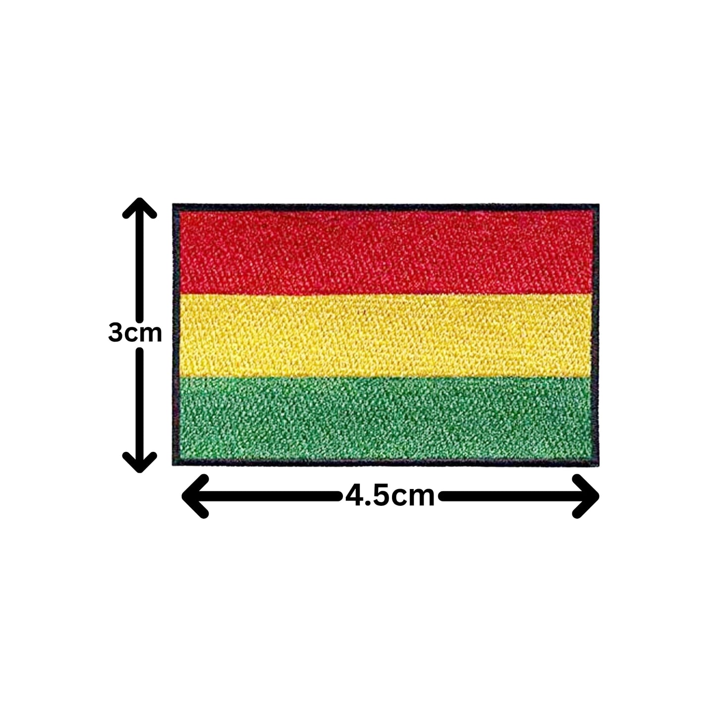 Bolivia Flag Embroidered Patch Set, Iron-On or Sew-On Applique Badges, Rectangle Shield Round Heart Shapes, National Flag Emblem for Jackets, Backpacks, Hats, Uniforms and Various Sizes