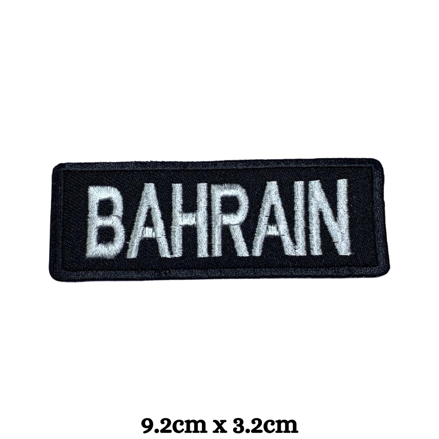 Bahrain Flag Embroidered Patches, Iron-On/Sew-On Applique, Shield, Round, Heart and Rectangle Flag Badges for Jackets, Bags, Uniforms, Various Sizes