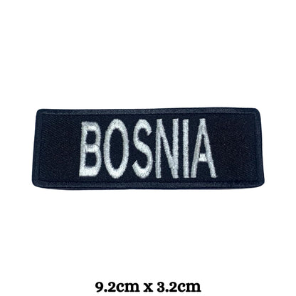 BeBuz Bosnia Flag Embroidered Patch – Iron On or Sew On Bosnian Badge – Choose Your Shape & Size – Rectangle, Shield, Round, Heart – Bosnia and Herzegovina Patch for Jacket, Backpack, Hat, Clothing