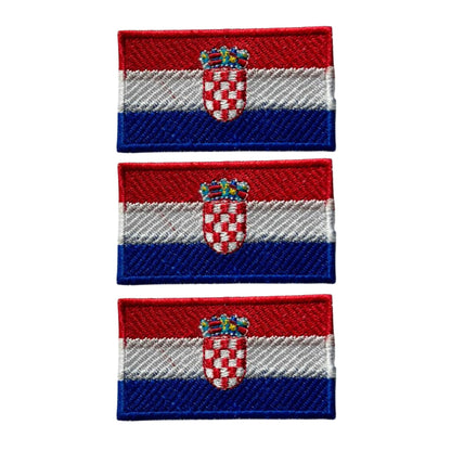 3 Pieces All Countries Flag Patches, 7×4 cm Embroidered Iron-On/Sew On National Flags, World Country Badge Appliques for Vest, Jacket, Backpack, Hat,(A-J)