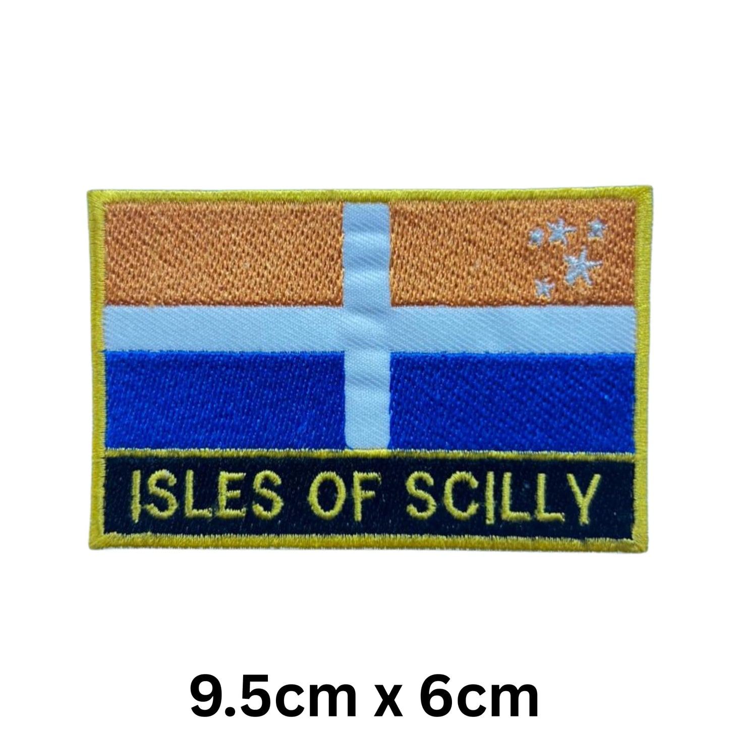 UK County Flag Patch 9.5cm x 6cm Embroidered Iron On/Sew On Badge Durable Fabric Applique for Jackets, Backpacks, Hats, and Clothing