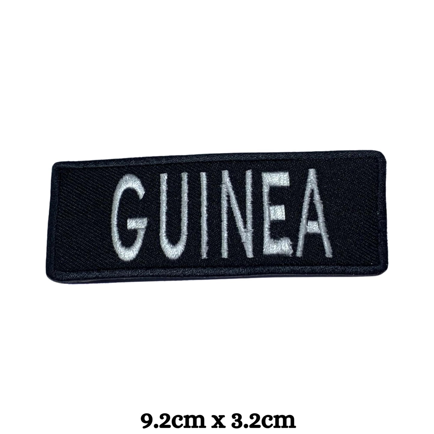 Guinea Flag Embroidered Patch Set, Iron-On or Sew-On Applique Badges, Rectangle Shield Round Heart Shapes, for Jackets, Backpacks, Hats, Uniforms and Various Sizes