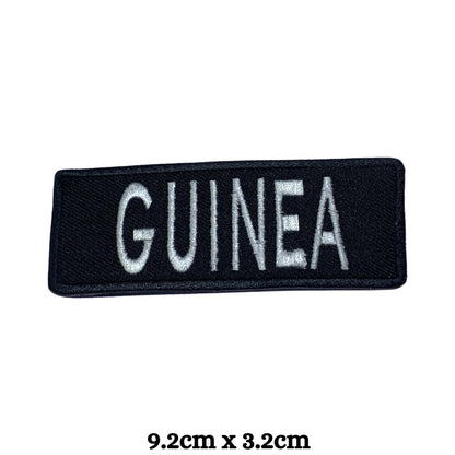 Guinea Flag Embroidered Patch Set, Iron-On or Sew-On Applique Badges, Rectangle Shield Round Heart Shapes, for Jackets, Backpacks, Hats, Uniforms and Various Sizes