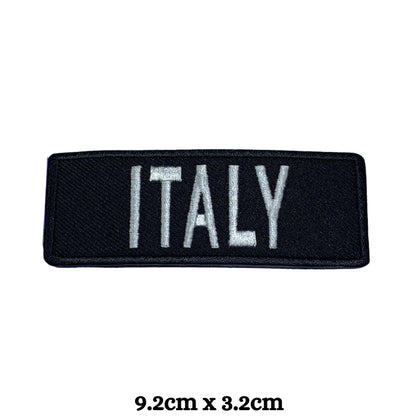 BeBuz Italy Flag Embroidered Patches, Iron-On/Sew-On Applique, Shield, Round, Heart and Rectangle Flag Badges for Jackets, Bags, Uniforms, Various Sizes