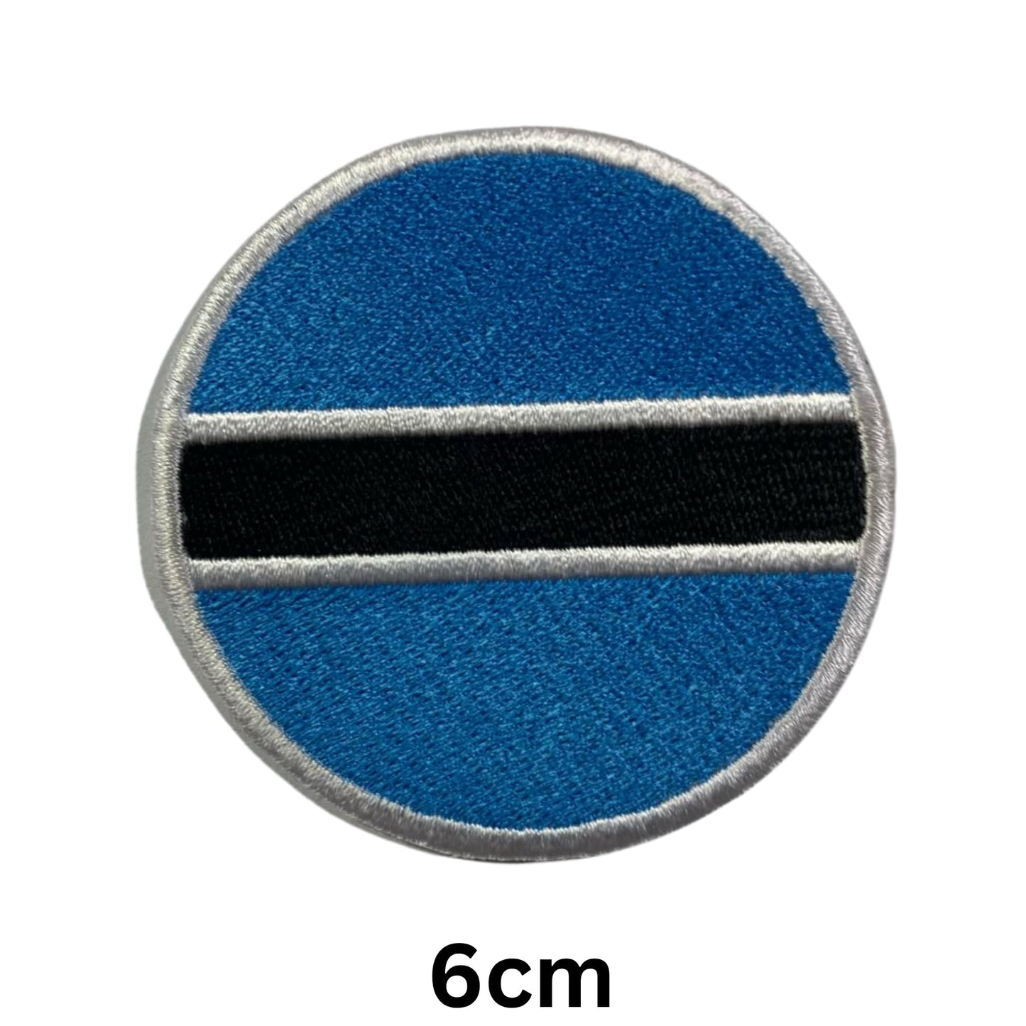 Botswana Flag Embroidered Patch Set, Iron-On or Sew-On Applique Badges, Rectangle Shield Round Heart Shapes, National Flag Emblem for Jackets, Backpacks, Hats, Uniforms and Various Sizes