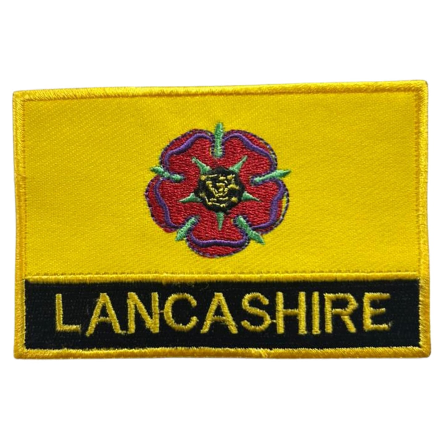 UK County Flag Patch 9.5cm x 6cm Embroidered Iron On/Sew On Badge Durable Fabric Applique for Jackets, Backpacks, Hats, and Clothing