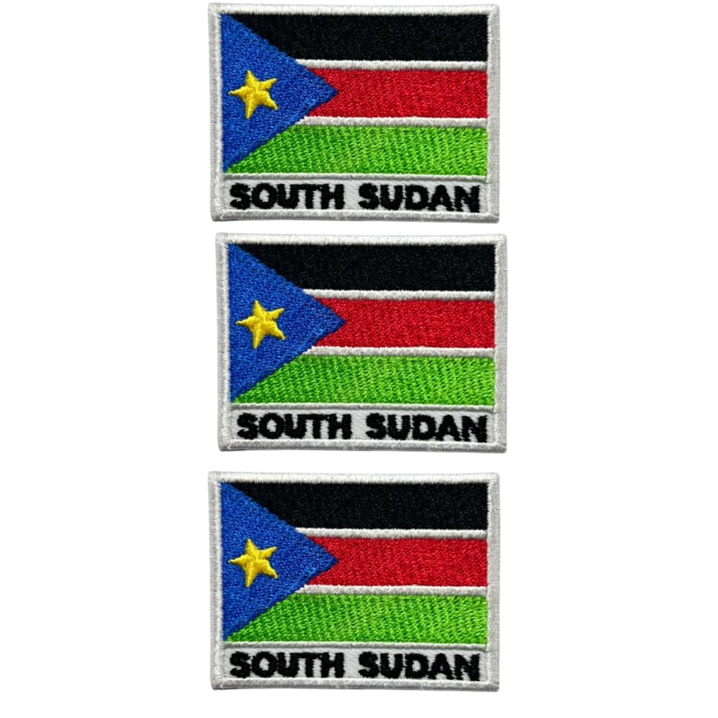 National Country Flag Iron On Patch, Set of 3, Embroidered Fabric Applique, 7cm x 5cm, Rectangular, United Kingdom Theme, for Jackets, Bags, Hats and Crafts (A-J)
