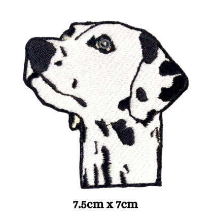 Black White Spotted Dalmatian Dog Embroidery Iron-On Patches for Clothing Sew-On Applique for DIY Crafts Denim Jackets Jeans Backpacks